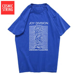 COSMIC STRING 100% cotton summer men's T-shirts Joy Division Unknown Pleasure punk COOL T-shirt