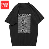 COSMIC STRING 100% cotton summer men's T-shirts Joy Division Unknown Pleasure punk COOL T-shirt