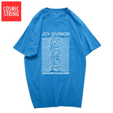 COSMIC STRING 100% cotton summer men's T-shirts Joy Division Unknown Pleasure punk COOL T-shirt