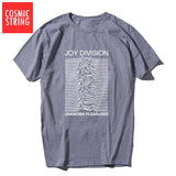 COSMIC STRING 100% cotton summer men's T-shirts Joy Division Unknown Pleasure punk COOL T-shirt