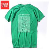 COSMIC STRING 100% cotton summer men's T-shirts Joy Division Unknown Pleasure punk COOL T-shirt