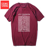 COSMIC STRING 100% cotton summer men's T-shirts Joy Division Unknown Pleasure punk COOL T-shirt