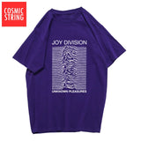 COSMIC STRING 100% cotton summer men's T-shirts Joy Division Unknown Pleasure punk COOL T-shirt