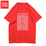 COSMIC STRING 100% cotton summer men's T-shirts Joy Division Unknown Pleasure punk COOL T-shirt