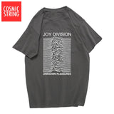 COSMIC STRING 100% cotton summer men's T-shirts Joy Division Unknown Pleasure punk COOL T-shirt