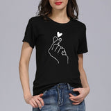 New Arrival Women T Shirt Graphic Love Hand Funny Summer Tops Tee Shirt Femme Hipster Tshirt